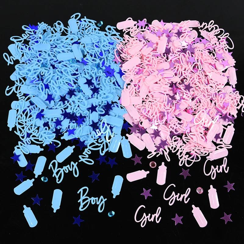 15gbag Blue Pink Baby Shower Confetti Boy Girl Sequins Confetti Table Scatter Kids Birthday Party Gender Reveal DIY Decorations