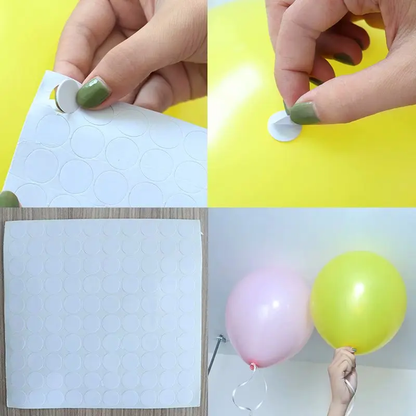 200pcs Sticky Points White for Balloons Attachment Glue Wall Ceiling Wedding Birthday Party Baby Shower