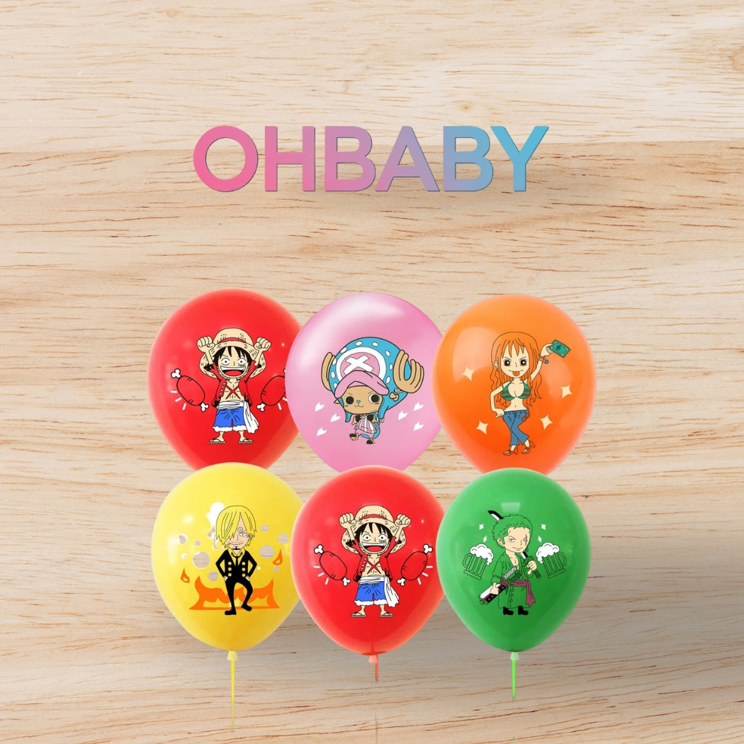 10pcs Party Balloons One Piece Set Latex Decoration Kids Birthday