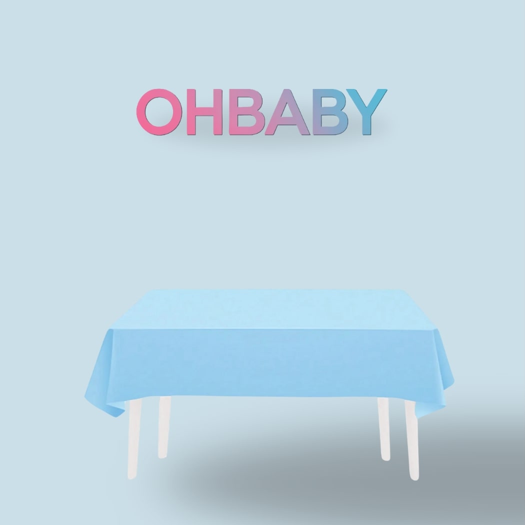 Gender reveal disposable plastic pink and blue tablecloths for boys or girls baby party decorations