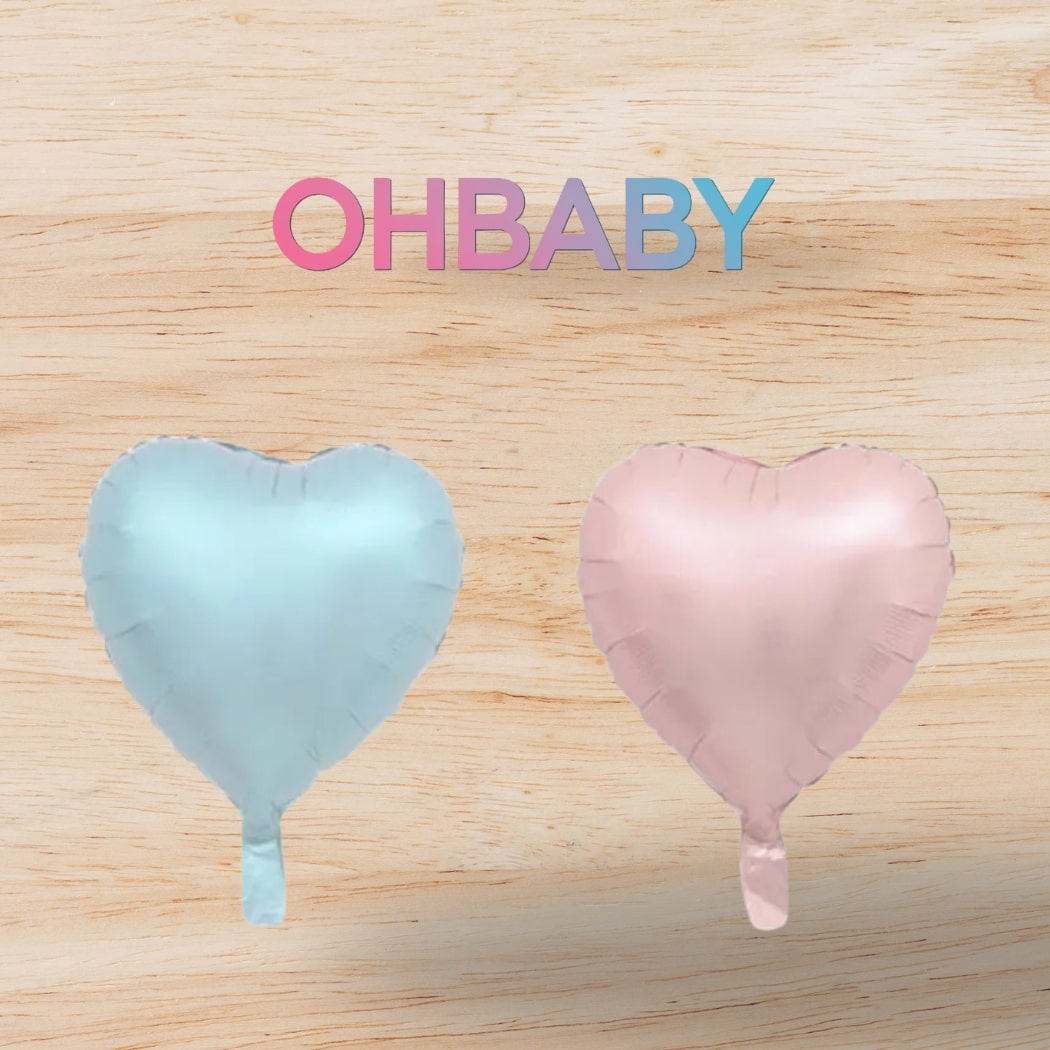 12Pcs Blue Pink Heart Balloons Decorations for Party Gender Reveal