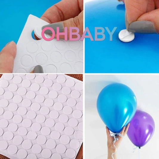 200pcs Sticky Points White for Balloons Attachment Glue Wall Ceiling Wedding Birthday Party Baby Shower